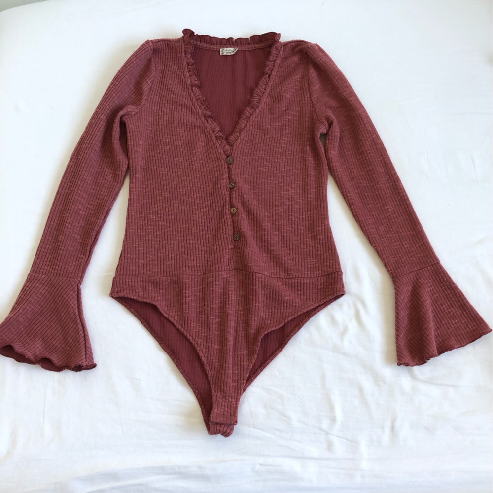 FREE PEOPLE Red Bodysuit